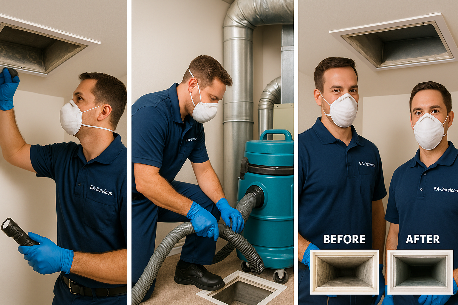 Professional air duct cleaning process in Isleta